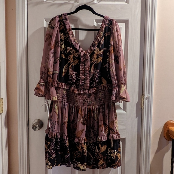 🆕WT Marchesa Notte Smocked Floral Mini Cocktail Dress - Picture 5 of 11